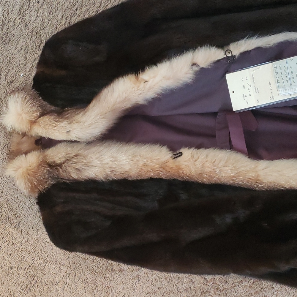 Natural mahogany mink full length coat